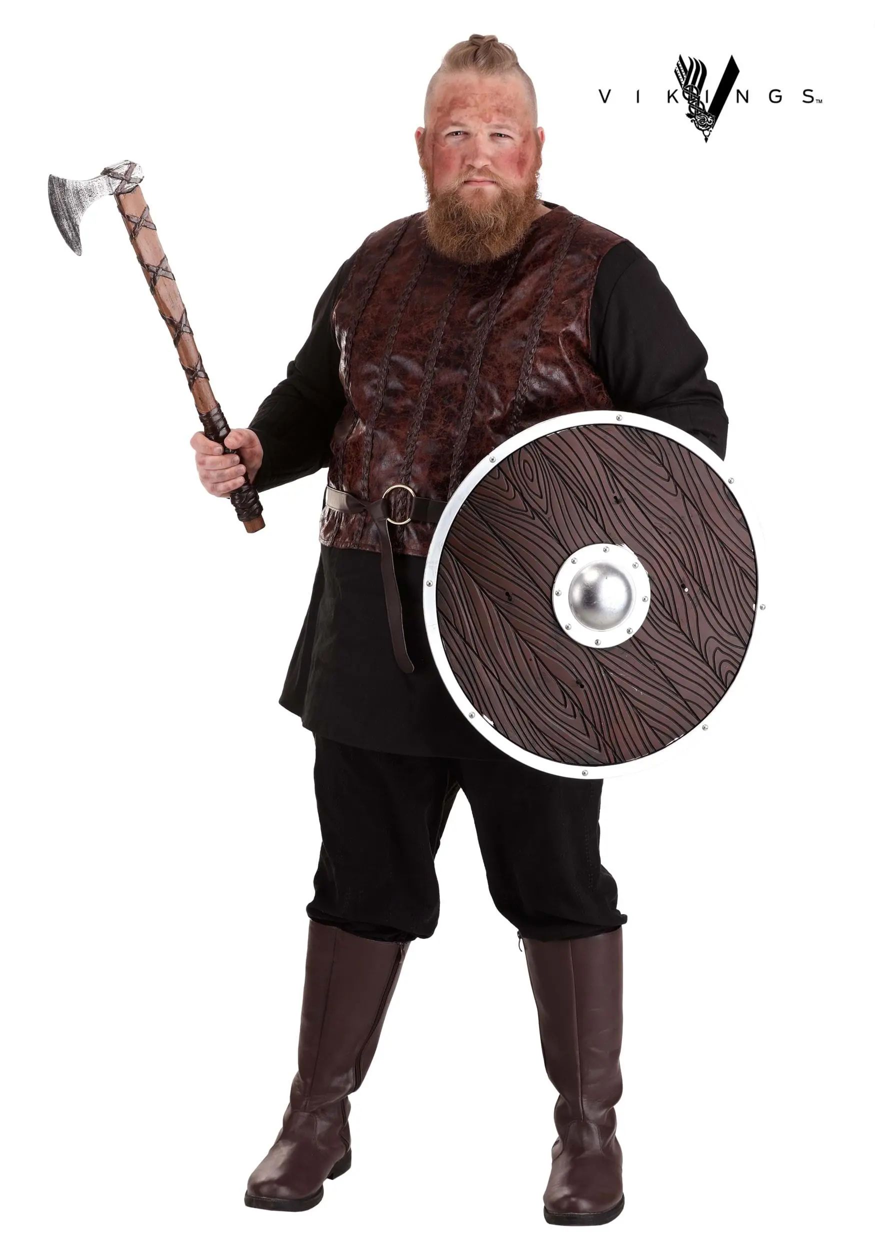 Fun Costumes Plus Size Vikings Bjorn Ironside Men's Costume 3 Fun Costumes Plus Size Vikings Bjorn Ironside Men's Costume