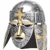 Underwraps Silver Crusader Helmet For Adults -Cosplay Costumes Store adult silver crusader helmet