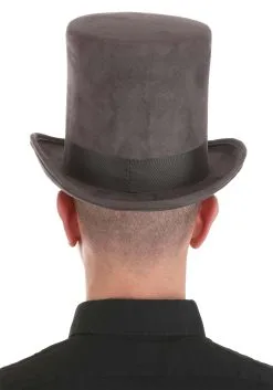 Elope Adult Gray Top Hat 9 Elope Adult Gray Top Hat -Cosplay Costumes Store grey top hat alt 2