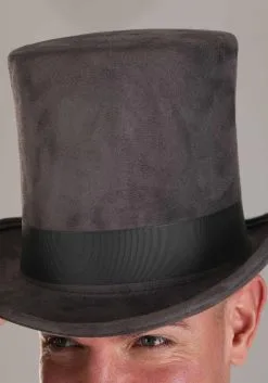 Elope Adult Gray Top Hat 10 Elope Adult Gray Top Hat -Cosplay Costumes Store grey top hat alt 3