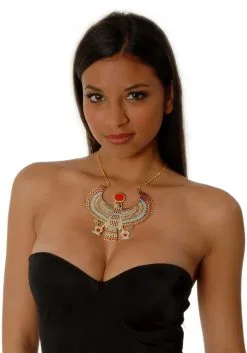 Western Fashion Large Brass Winged Horus Costume Jewelry