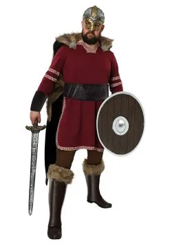 Fun Costumes Men's Plus Size Burgundy Viking